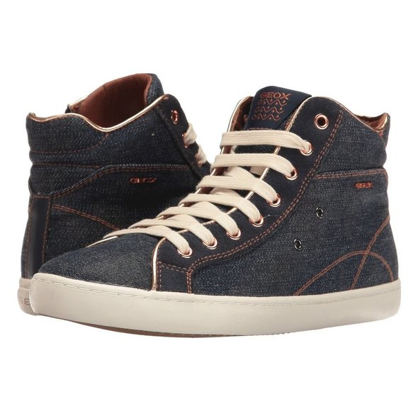 Geox  Junior Kids Kiwi High Top Jeans Sneakers - Picture 2 of 10